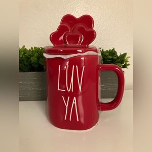 “LUV YA” Red Rea Dunn Mug With Lid 16oz